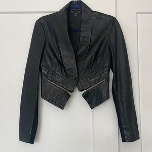 BCBG Leather Jacket Cropped